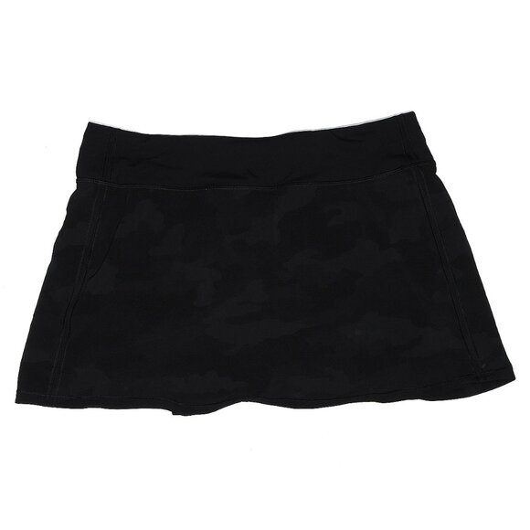 Lululemon Pace Rival Skirt Black Camo tennis run pickle 13.5" Skort sz 10 - Picture 4 of 7